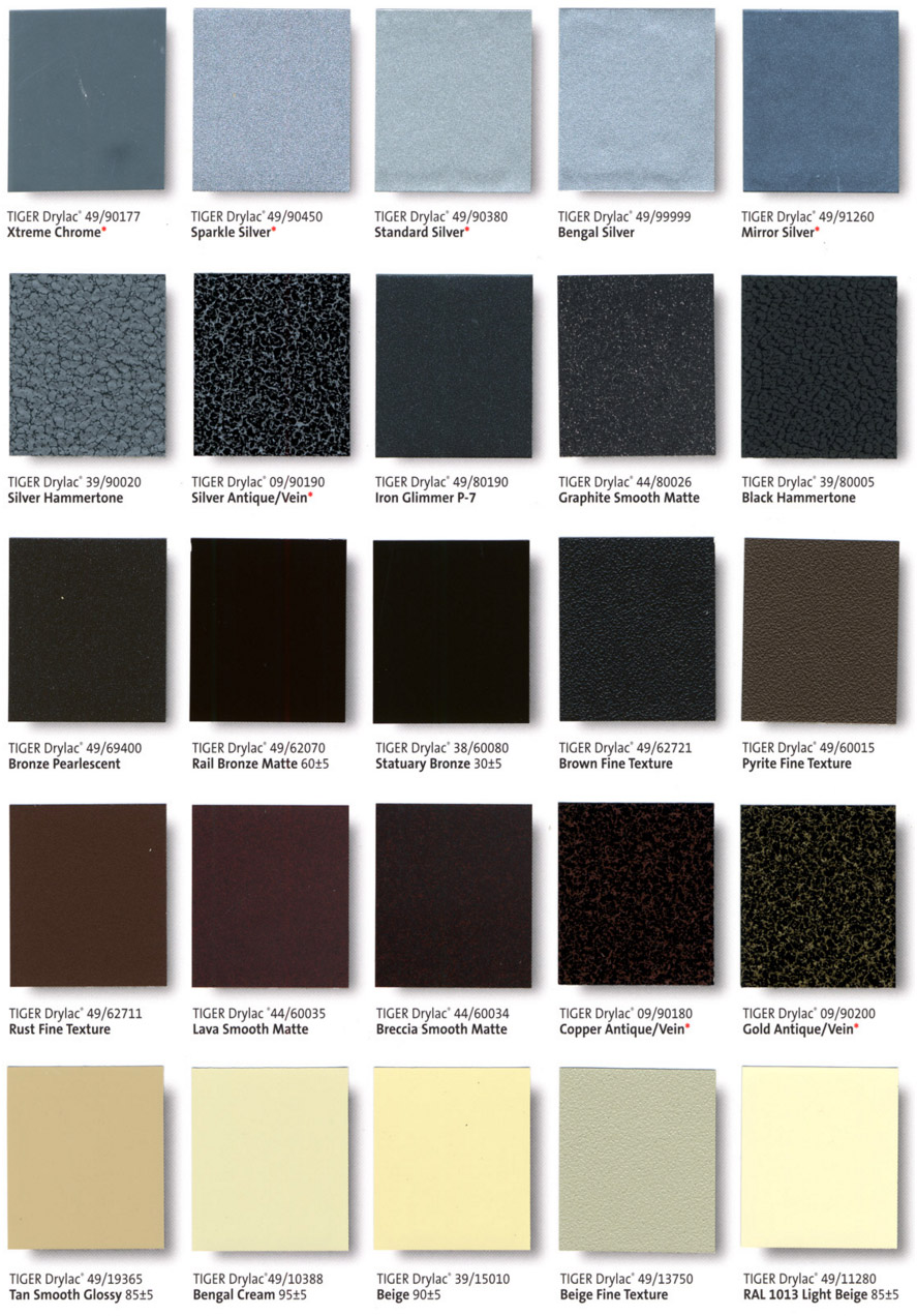 Tiger Drylac Ral Powder Coat Color Chart